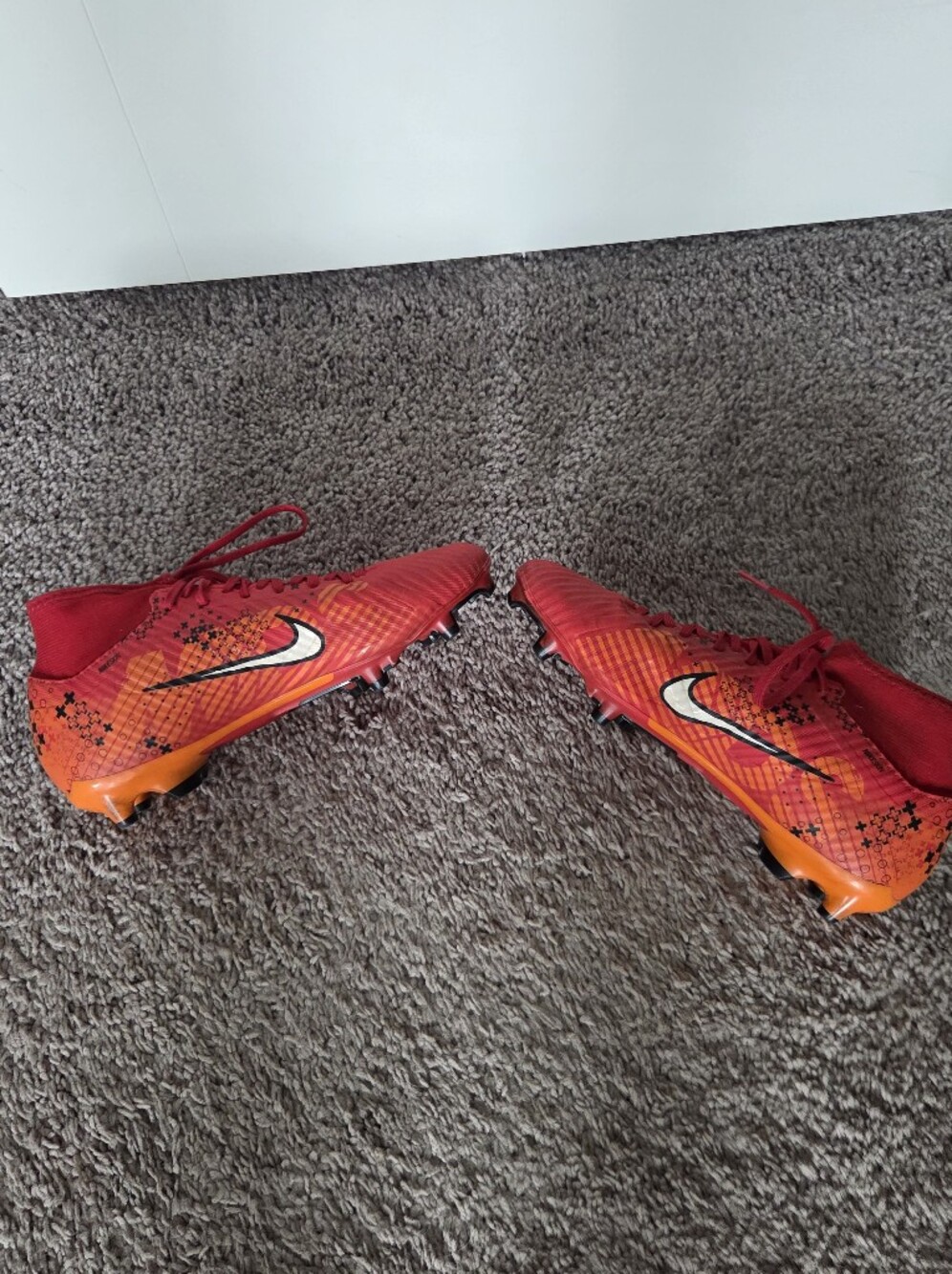 Nike Red/Orange Soccer Cleats - Iconic Swoosh